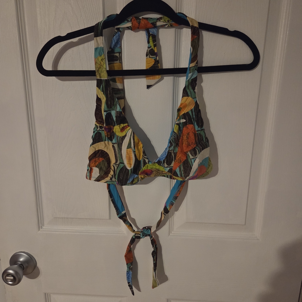 Colorful Halter Bikini Top And Bottoms